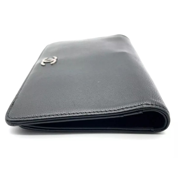 Authentic Chanel Caviar Black Brilliant Coco Long Wallet W/Box - Picture 5 of 16